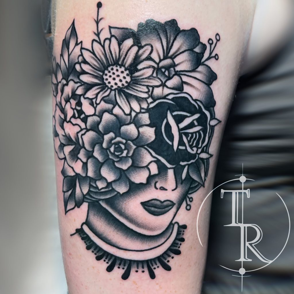 Black and Grey tattoo portfolio Chesterfield example from Tabula Rasa Tattoo Studio