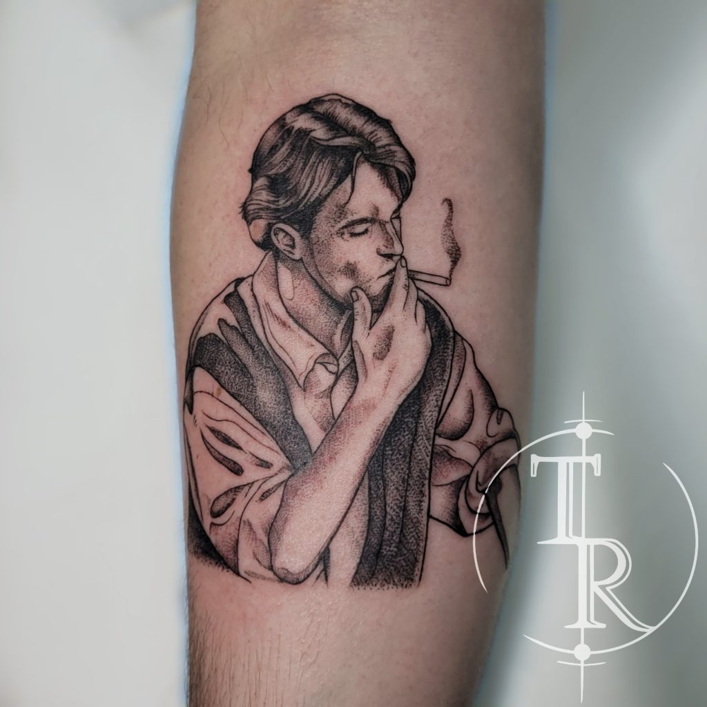 Blackwork tattoo portfolio Chesterfield example from Tabula Rasa Tattoo Studio