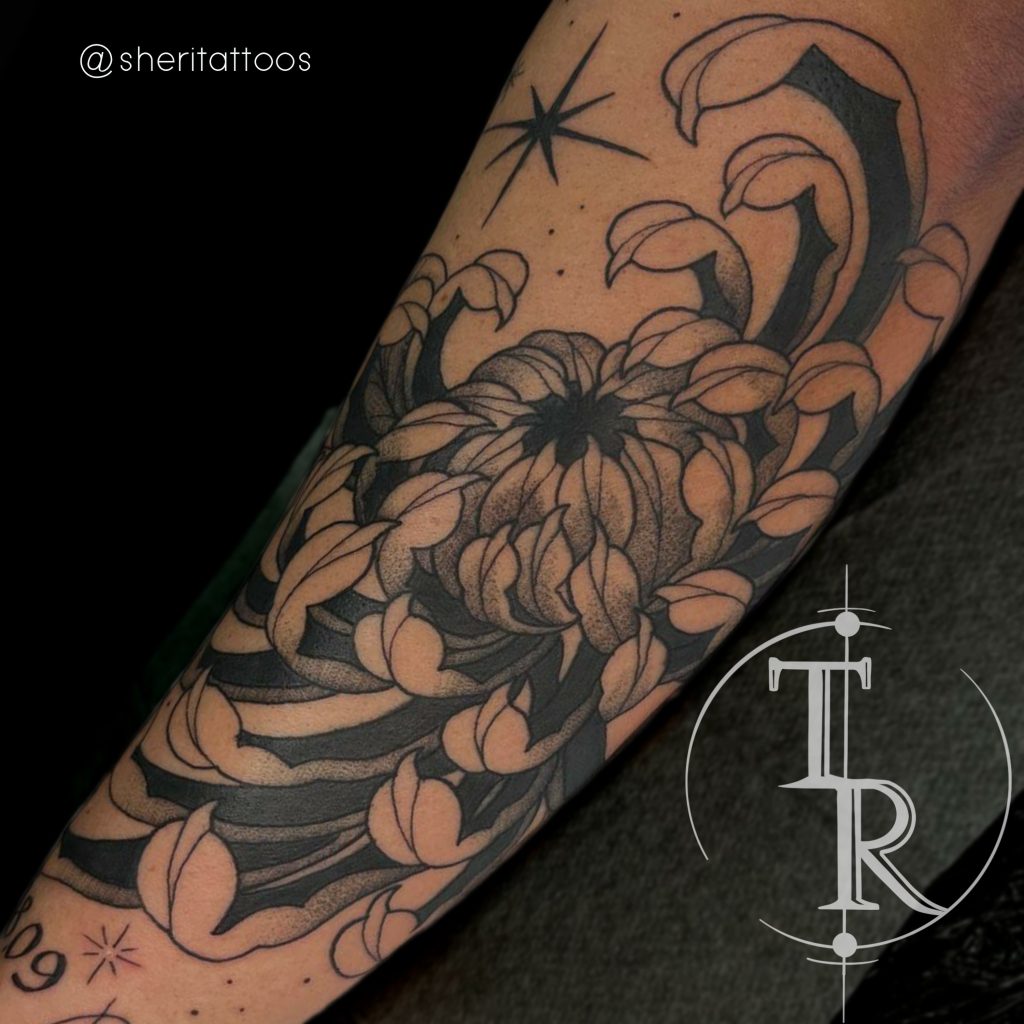 Blackwork tattoo portfolio Chesterfield example from Tabula Rasa Tattoo Studio