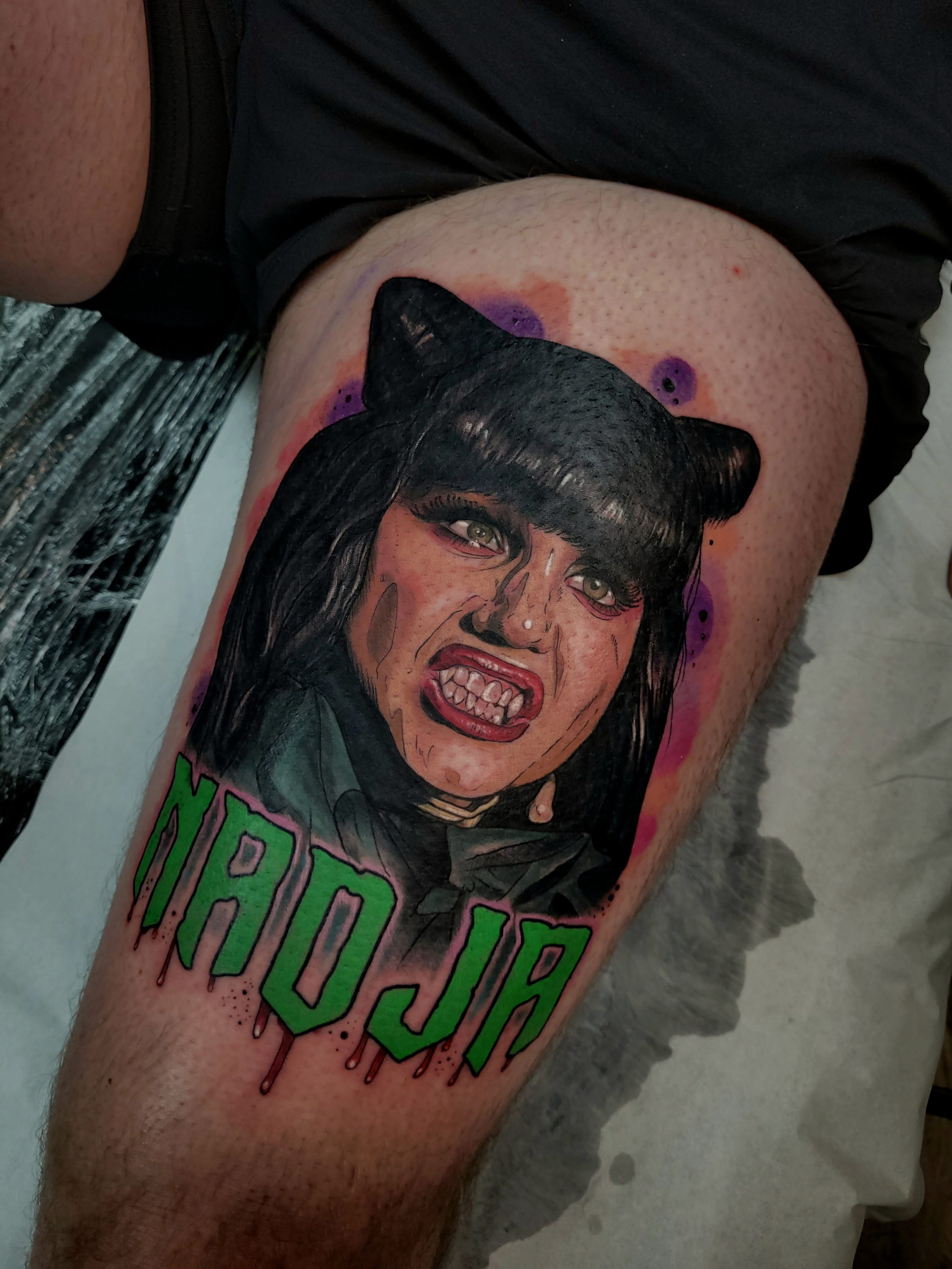 less painful tattoo - outer thigh area